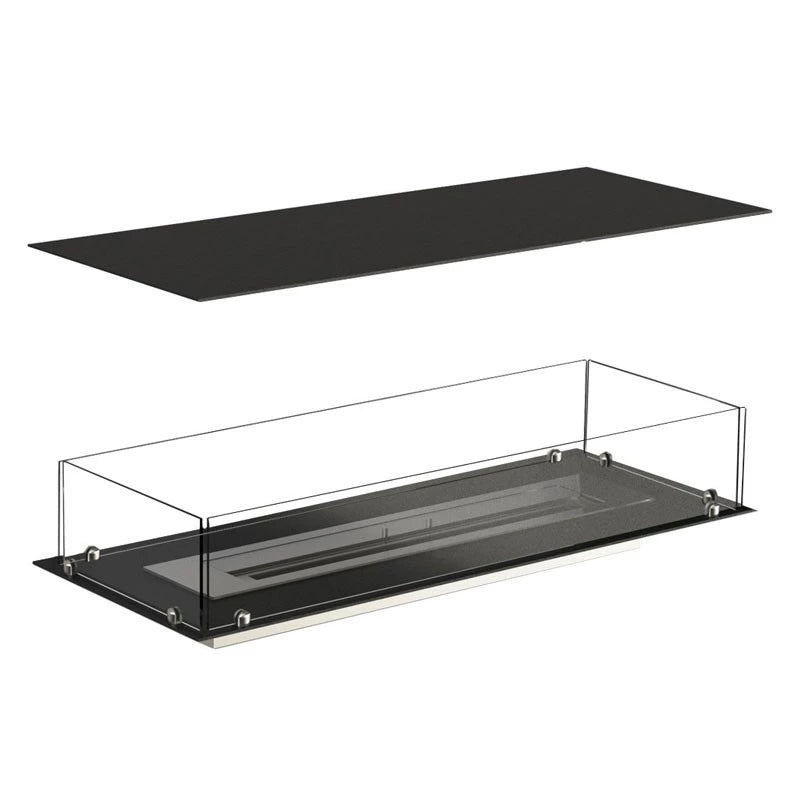 Foco Four 1000 - Sleek 4-sided bioethanol fireplace for built-in installation