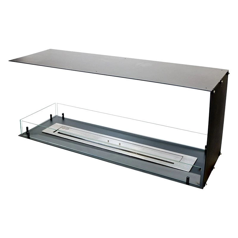 Foco Room Divider 1200 bioethanol fireplace with a three-sided flame view.