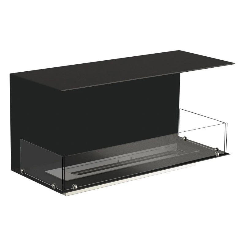 Foco Three 1000 bioethanol fireplace with three open sides for a panoramic flame view.