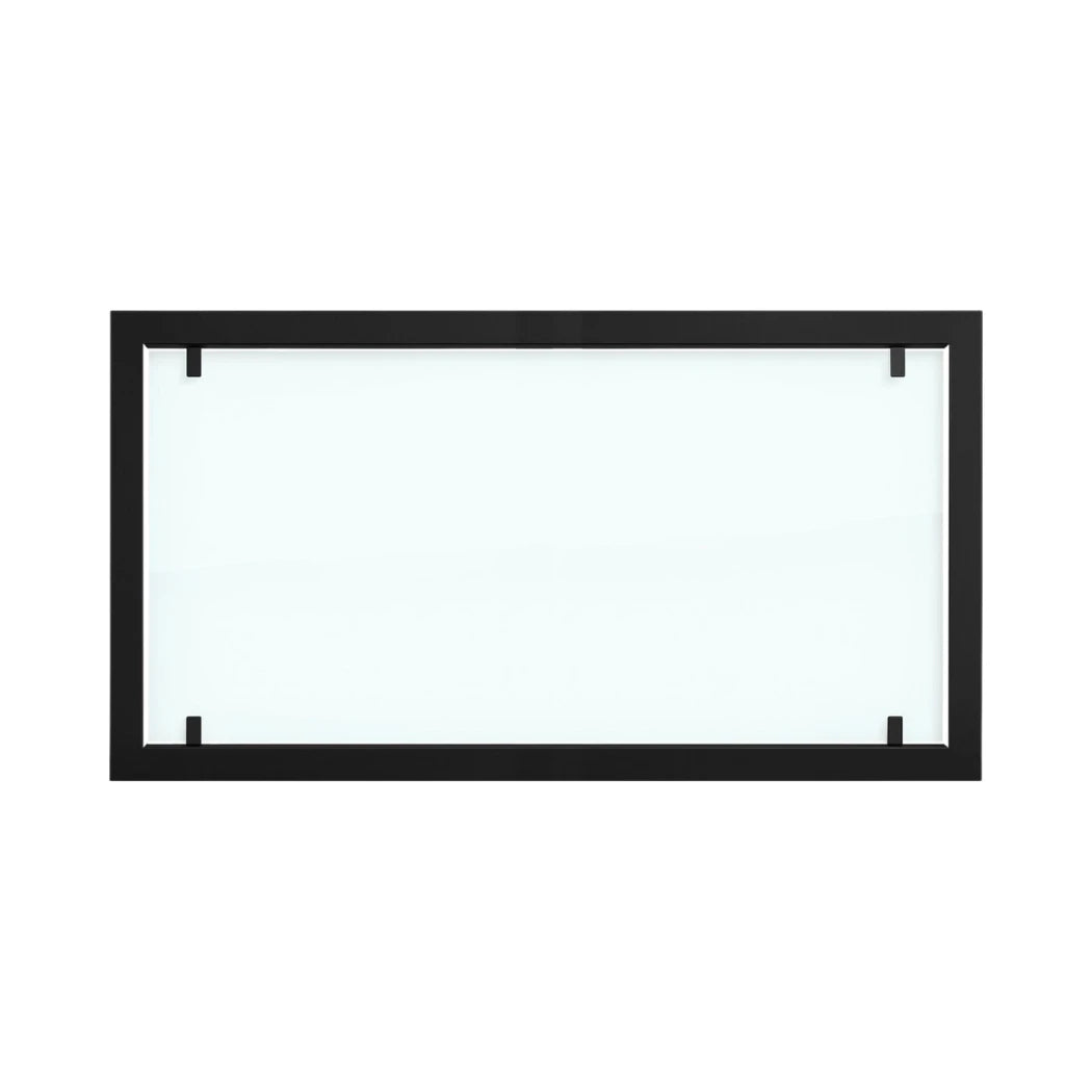 Black steel outer frame with full glass for Foco 1100 bio fireplaces.