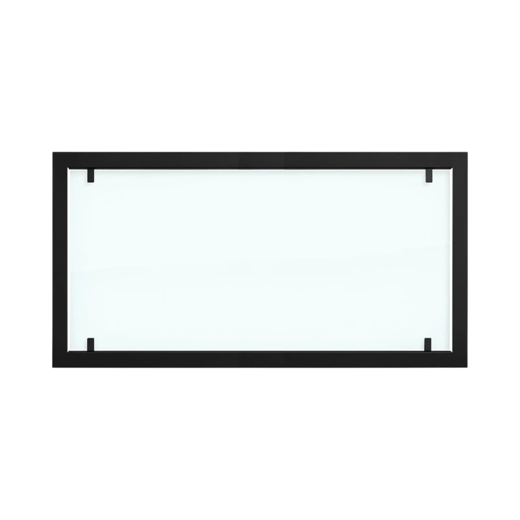 Black steel outer frame with full glass for Foco 1200 bio fireplaces.