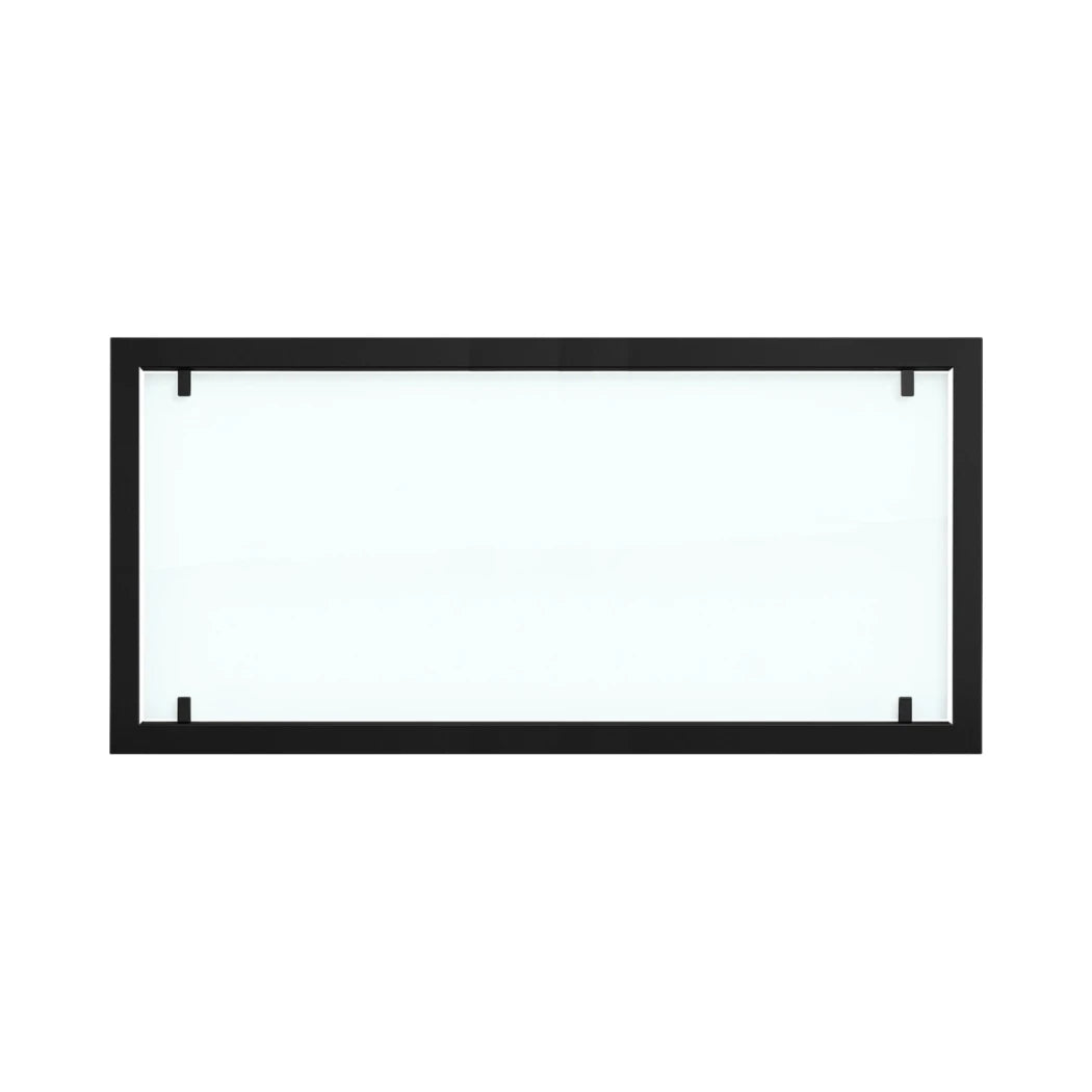 Black steel outer frame with full glass for Foco Two 1500 bio fireplaces.
