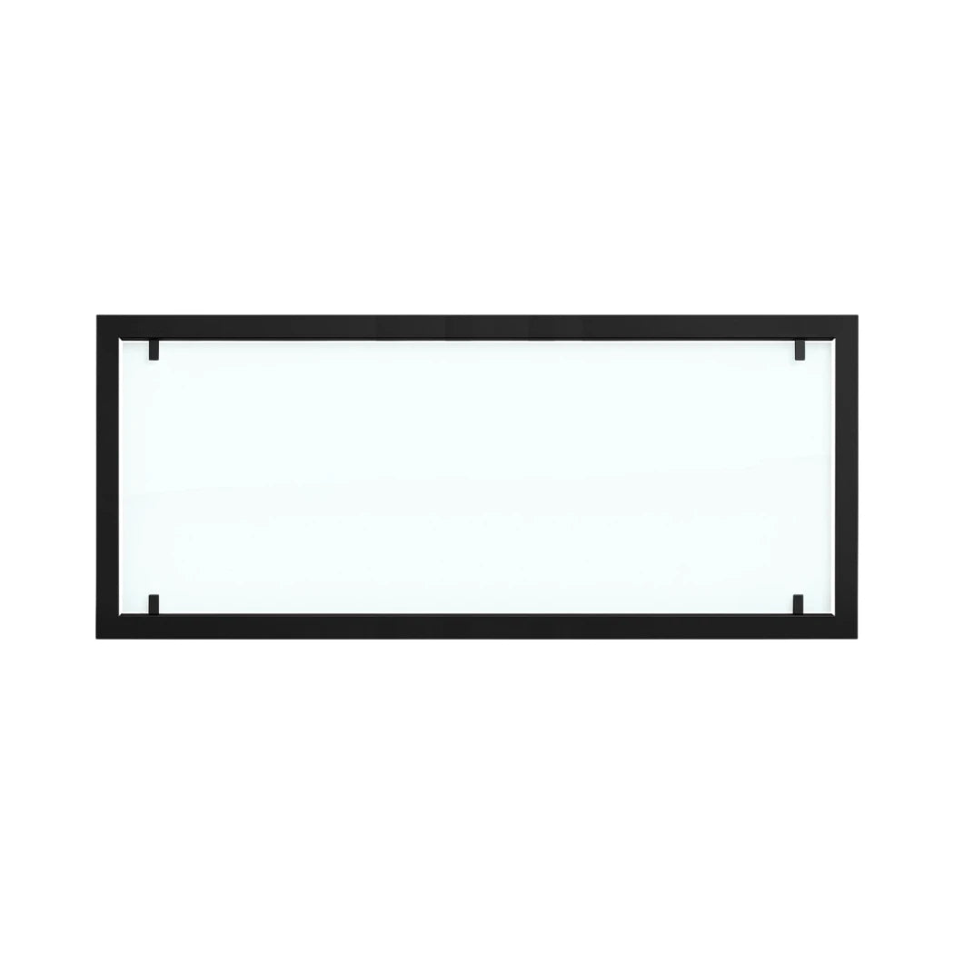 Black steel outer frame with full glass for Foco 1800 bio fireplaces.