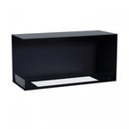 Foco Corner Left 1000 - Modern corner bioethanol fireplace with a sleek black frame and vibrant flames.