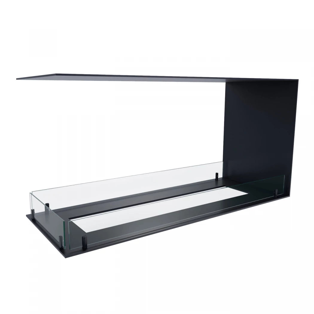 Foco Room Divider 1000 bioethanol fireplace with three-sided flame view.