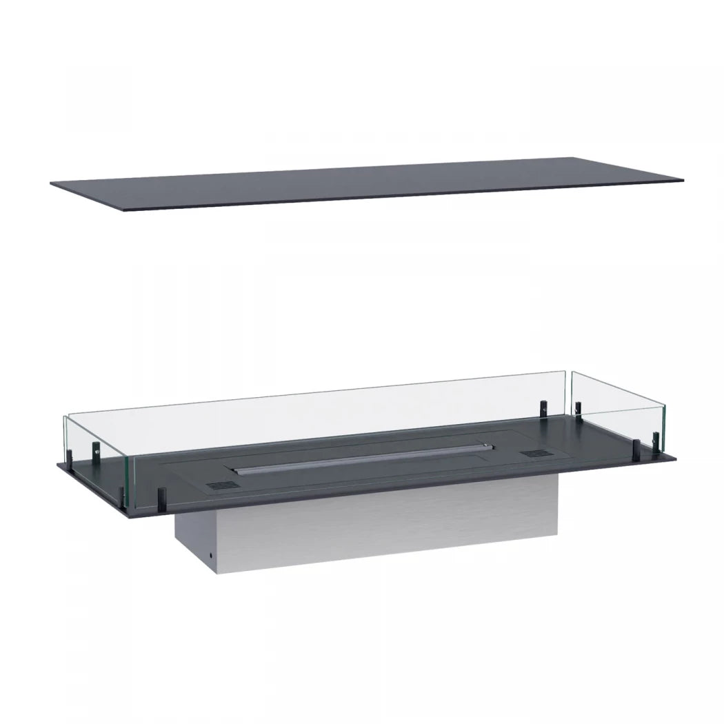 Foco Four 1000 - Sleek 4-sided bioethanol fireplace for built-in installation