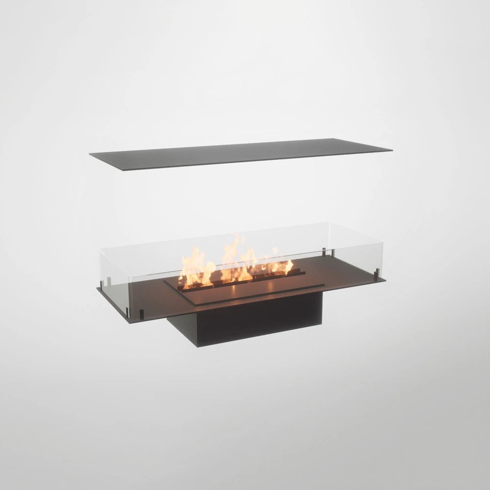 Foco Four 1000 - Sleek 4-sided bioethanol fireplace for built-in installation
