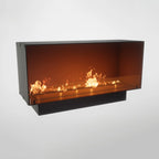 Foco One 1200 - Built-in bioethanol fireplace insert with a sleek black frame