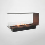Foco Room Divider 1200 bioethanol fireplace with a three-sided flame view.