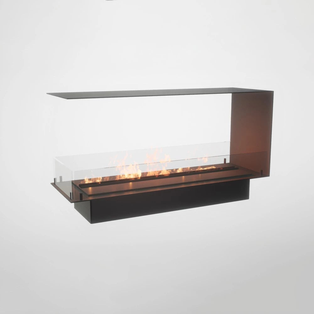 Foco Room Divider 1200 bioethanol fireplace with a three-sided flame view.