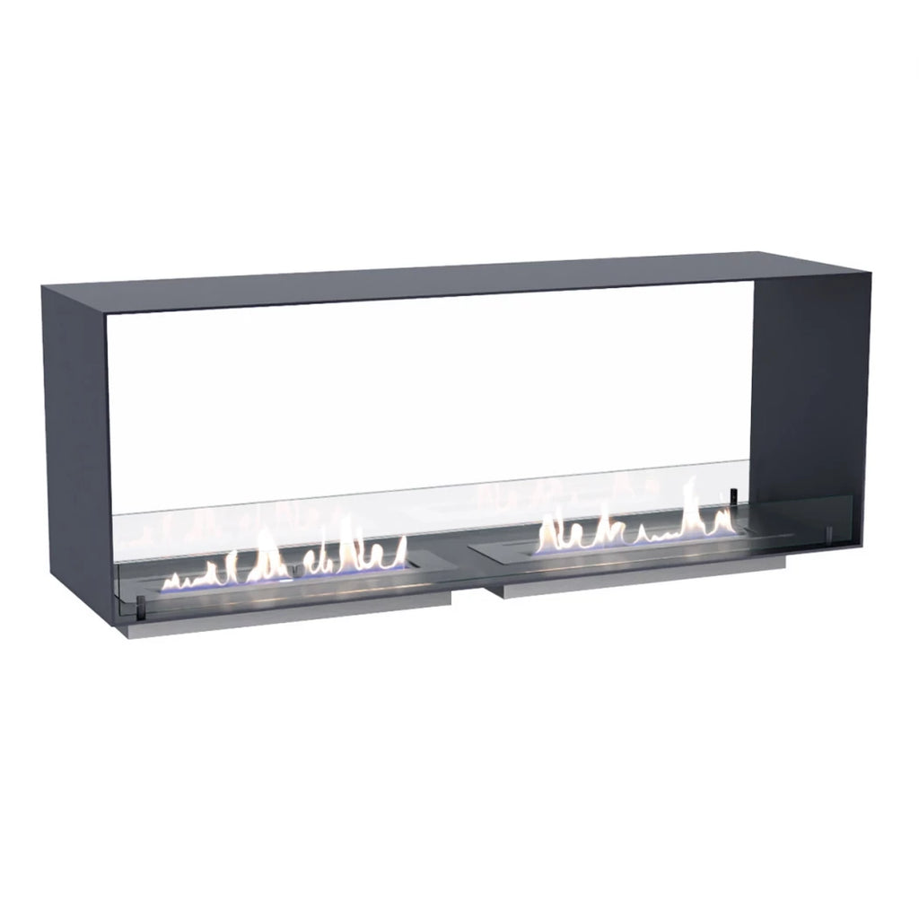 Foco Two 1400 Double – extra-wide built-in bioethanol fireplace with two burners