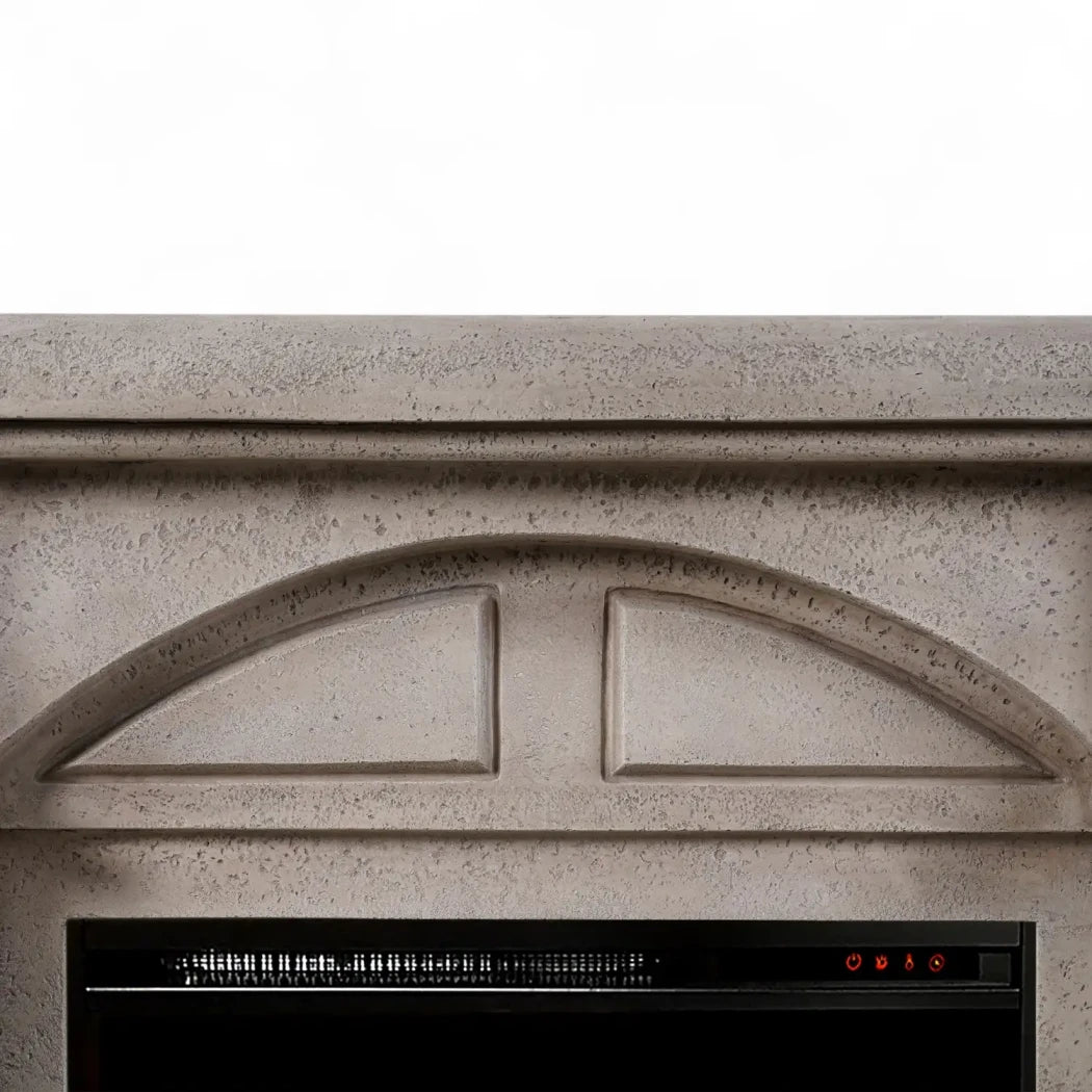 ScandiFlames Logi freestanding electric fireplace with grey/white polystone frame and Eldur 23" insert