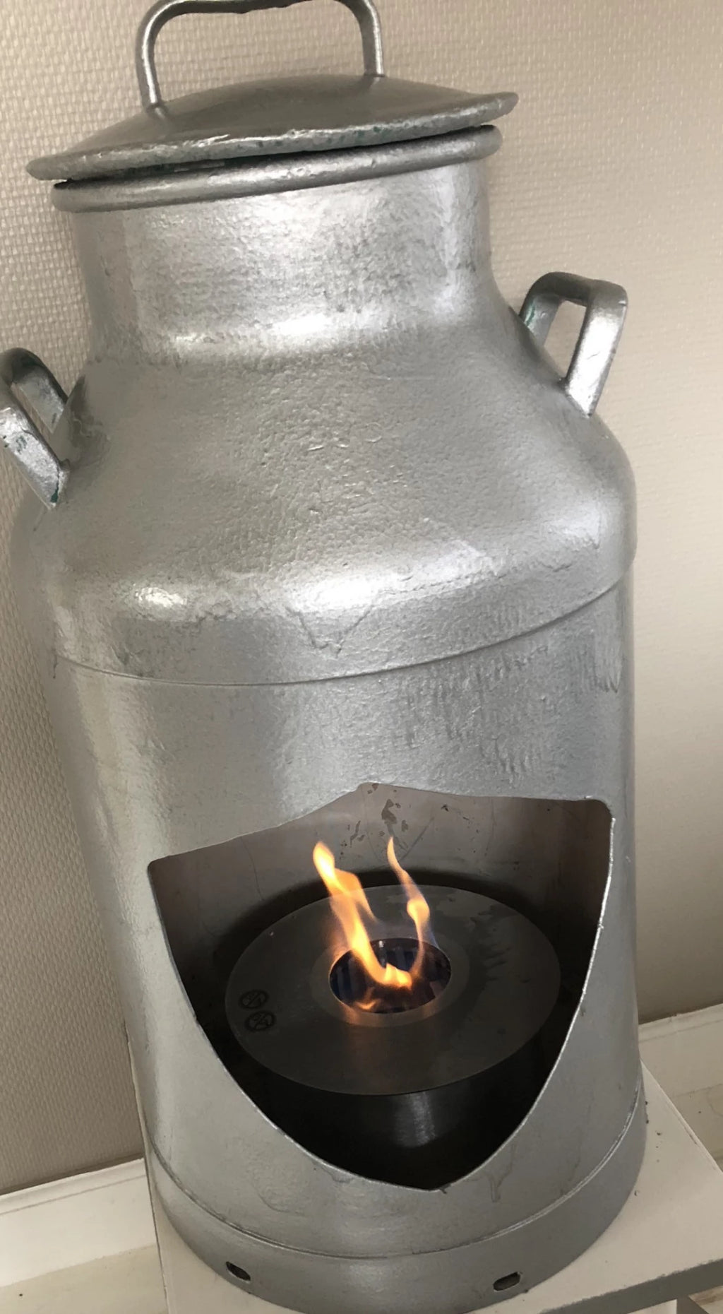 Round stainless steel bioethanol burner