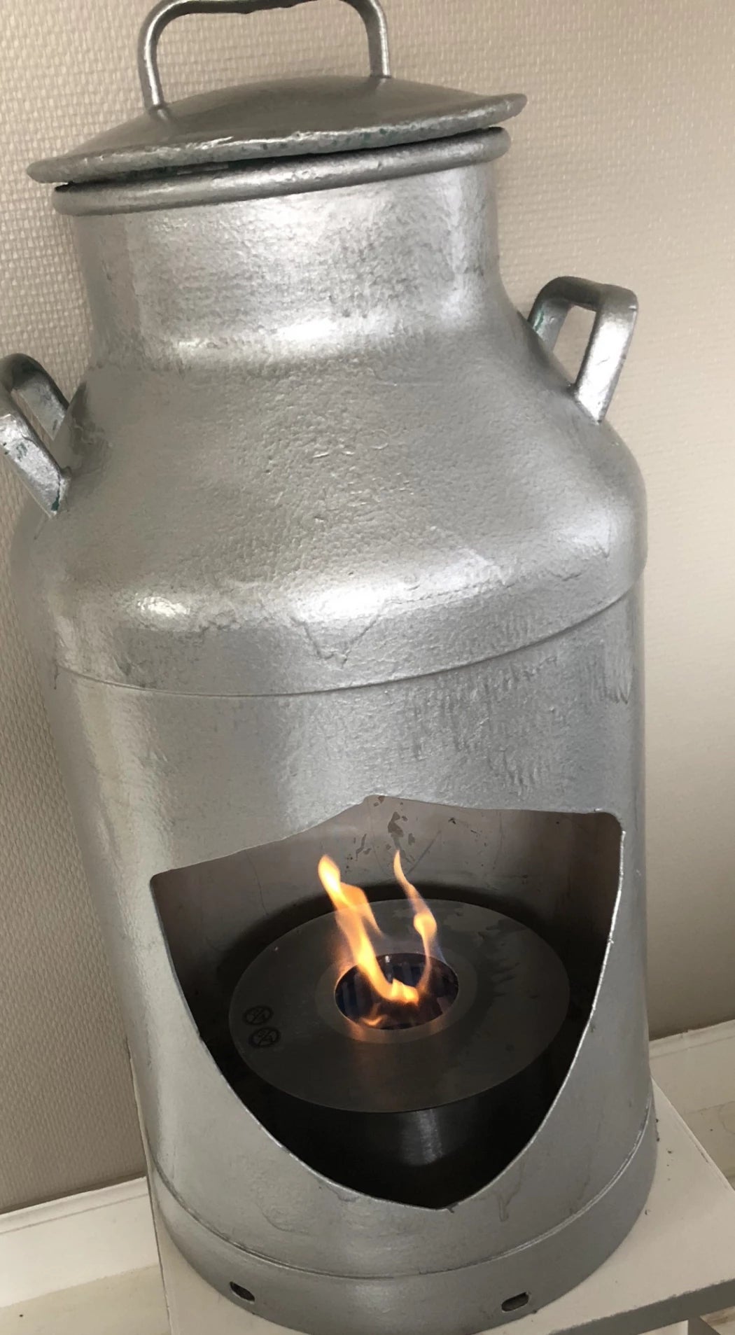 Round stainless steel bioethanol burner