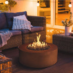 Planika Galio Star Corten Automatic Gas Fireplace for outdoor use