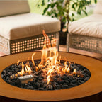 Planika Galio Star Corten Automatic Gas Fireplace for outdoor use
