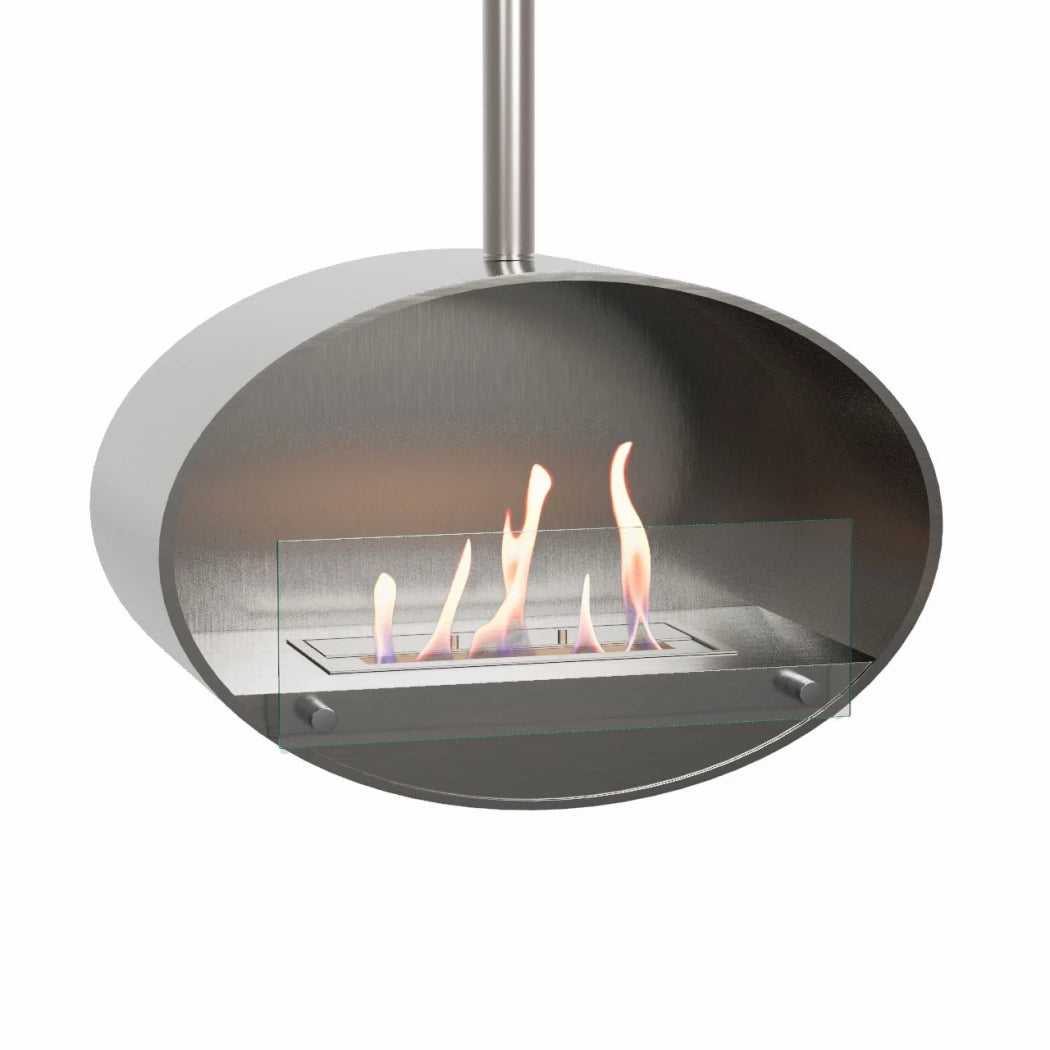 Halifax Steel Oval Ceiling Pendant Bio fireplace 60 cm