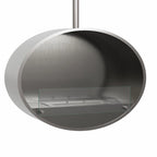 Halifax Steel Oval Ceiling hanging ethanol fireplace 80 cm