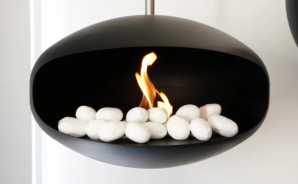 24 White ceramic pebbles