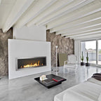 Slimline Firebox 1100 Icon Fires in brushed steel