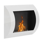 Ocean - Low-cost wall fireplace in white with a length of 60 cm