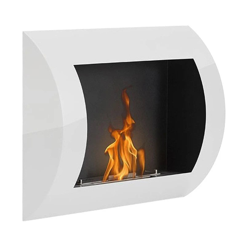 Ocean - Low-cost wall fireplace in white with a length of 60 cm