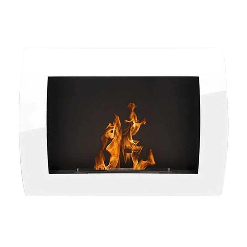 Ocean - Low-cost wall fireplace in white with a length of 60 cm