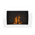 Ocean - Low-cost wall fireplace in white with a length of 60 cm