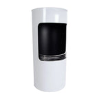 Montgomery White open free-standing bioethanol fireplace in wood stove design
