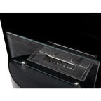 Montgomery Black open free-standing bioethanol fireplace in wood stove design