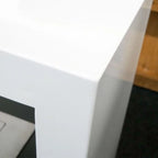 White freestanding bioethanol fireplace 120cm