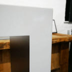 White freestanding bioethanol fireplace 120cm