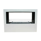 White freestanding bioethanol fireplace 120cm