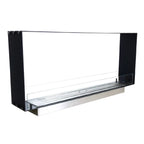 Foco Two 1200 Slim – modern built-in tunnel bioethanol fireplace with tempered glass panels