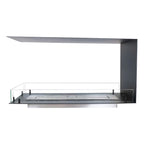Foco Room Divider 1000 bioethanol fireplace with three-sided flame view.
