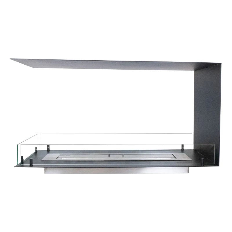 Foco Room Divider 1000 bioethanol fireplace with three-sided flame view.