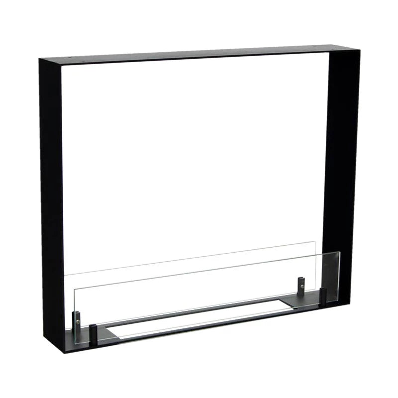 Foco Two 600 Ultra Slim - See-through built-in bioethanol fireplace with tempered glass panels