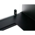 Foco Two 800 Medium built-in bioethanol fireplace with front and side flame view in black steel finish