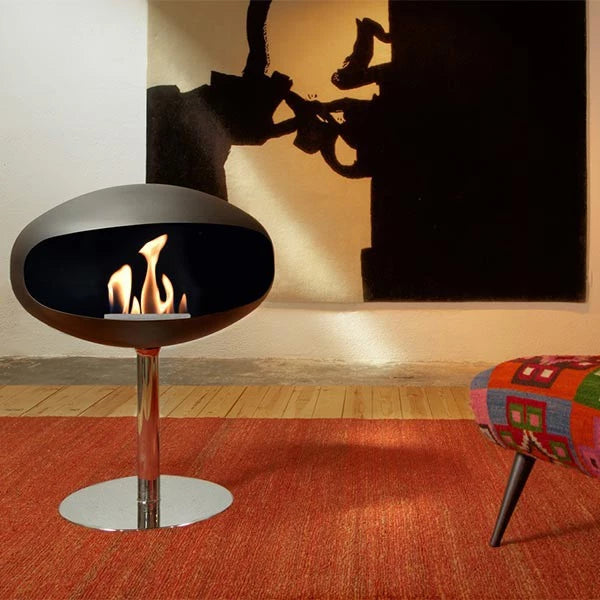 Cocoon Pedestal bio fireplace in black