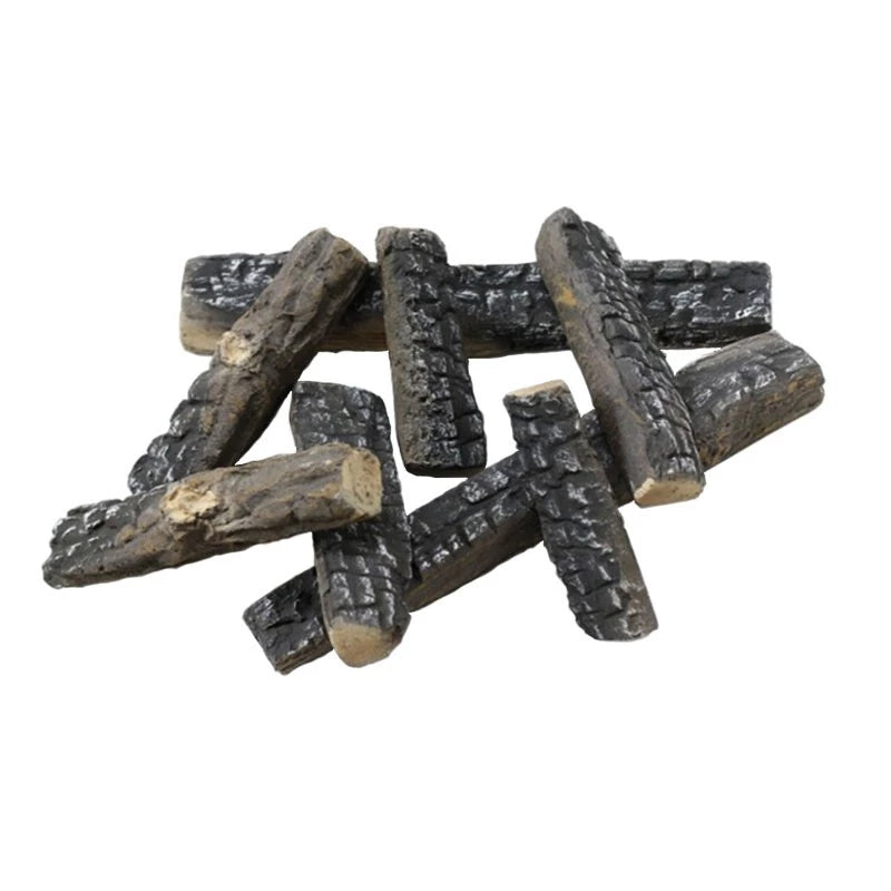 8 Ceramic, decorative wood-look logs