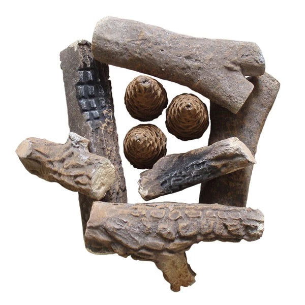 9 Ceramic, decorative wood-look logs