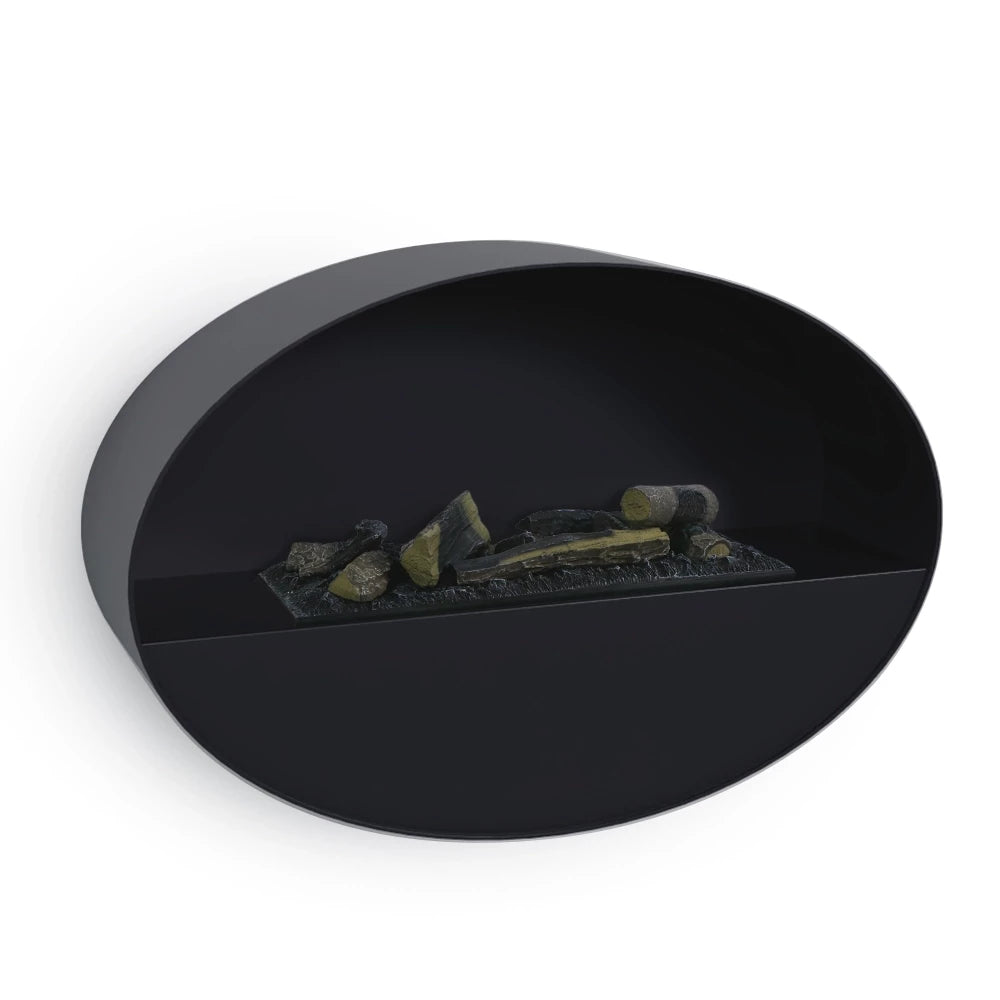 ScandiFlame Electric Kjos - Black Wall-Mounted Opti-myst Fireplace