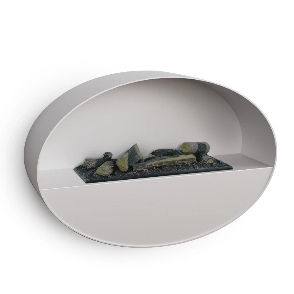 ScandiFlame Electric Kjos - White Wall-mounted Opti-myst Fireplace