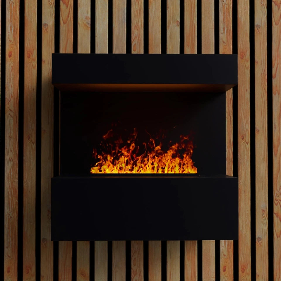 ScandiFlames Electric Late - Black Wall-Mounted Opti-myst Fireplace
