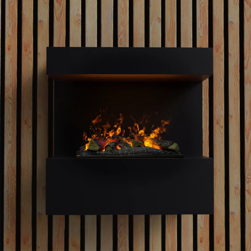 ScandiFlames Electric Late - Black Wall-Mounted Opti-myst Fireplace