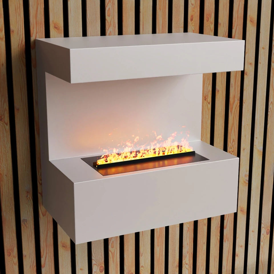 ScandiFlame Electric Late - White Wall-Mounted Opti-myst Fireplace