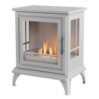 ScandiFlames Nashville - Freestanding bioethanol fireplace in wood burning stove design and white finish