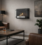Black Wall Mounted Fireplace