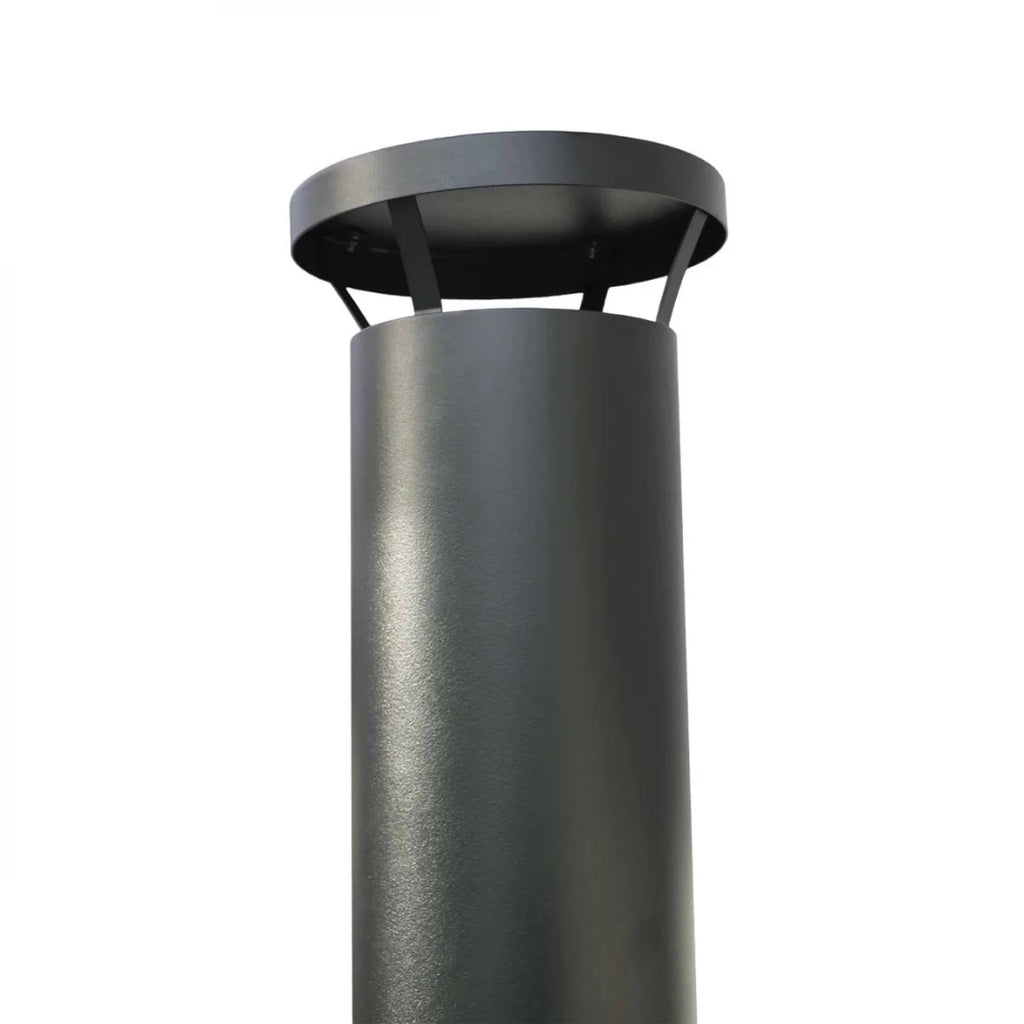 ScandiFlames Natura Garden Fireplace - Black Bioethanol Outdoor Heater with Glass Panels and Wheels