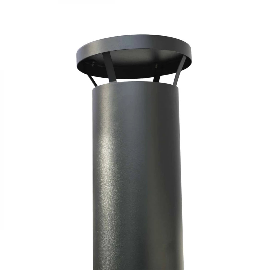 ScandiFlames Natura Garden Fireplace - Black Bioethanol Outdoor Heater with Glass Panels and Wheels